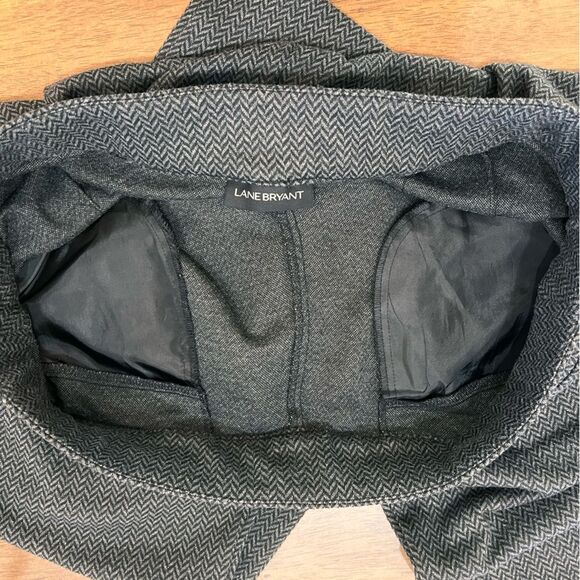 Lane Bryant Herringbone Wide Leg Pull On Pants Plus 18/20 Gray Stretch Workwear - Picture 5 of 6